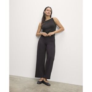Women's Everlane The Dream Trouser Pant Black Office Flared Size Large L Pull On